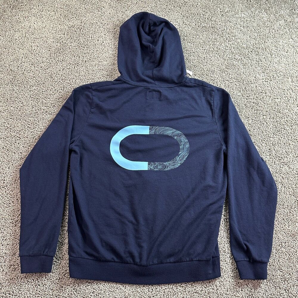 Marine Layer Oracle Cloudworld 22 Hoodie Mens Medium Blue Full Zip FLAW